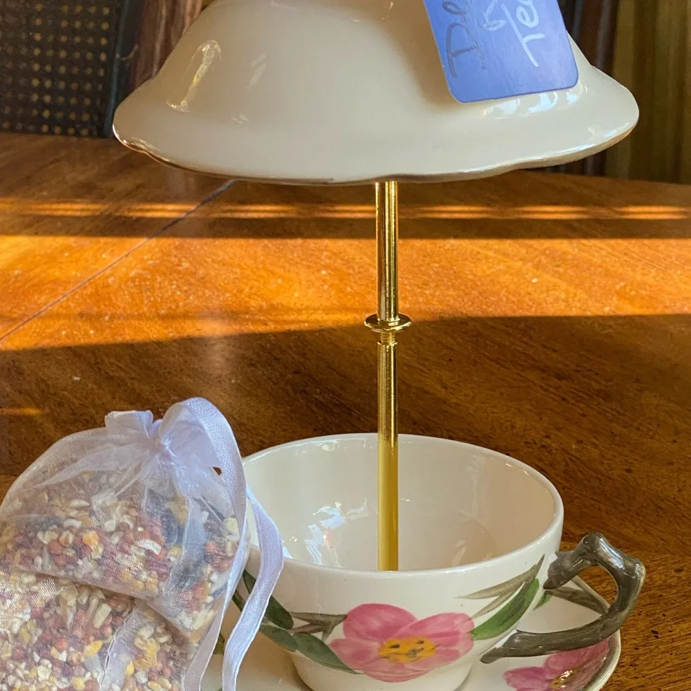 Franciscan Desert Rose Tea Cup Bird Feeder #9 - Picture 12 of 12